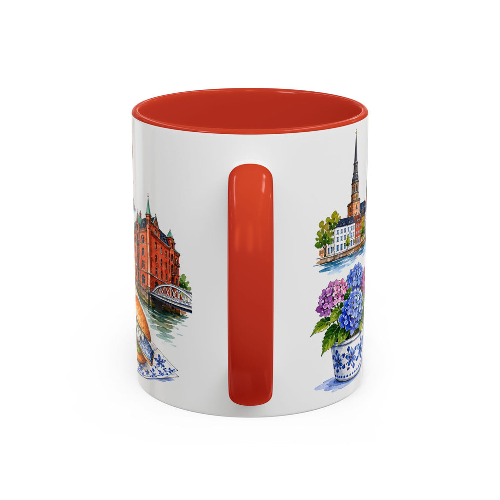 Hamburg Illustrated Travel Mug | City Souvenir Accent Coffee Mug | 11oz 15oz Ceramic Cup