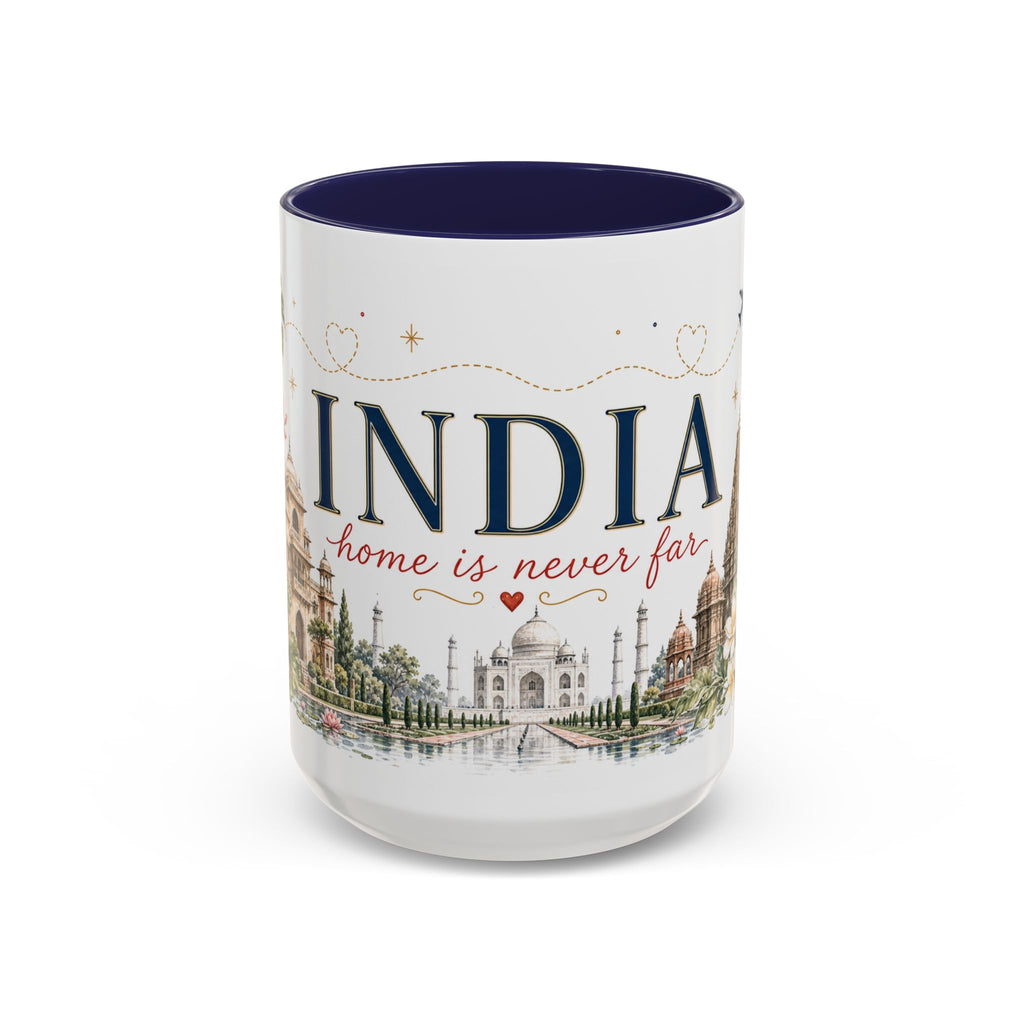 India Home Country Mug | Moving Away Gift | Long Distance Friendship | 11 oz 15 oz Accent Mug