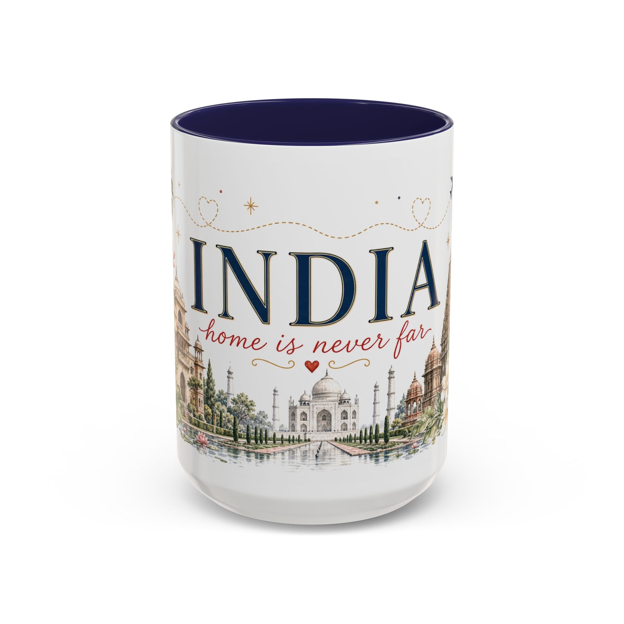 India Home Country Mug | Moving Away Gift | Long Distance Friendship | 11 oz 15 oz Accent Mug