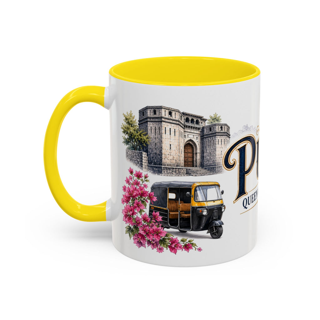 Pune Coffee Mug | India Travel Souvenir | Vintage Illustrated City Gift | 11 oz 15 oz Accent Mug