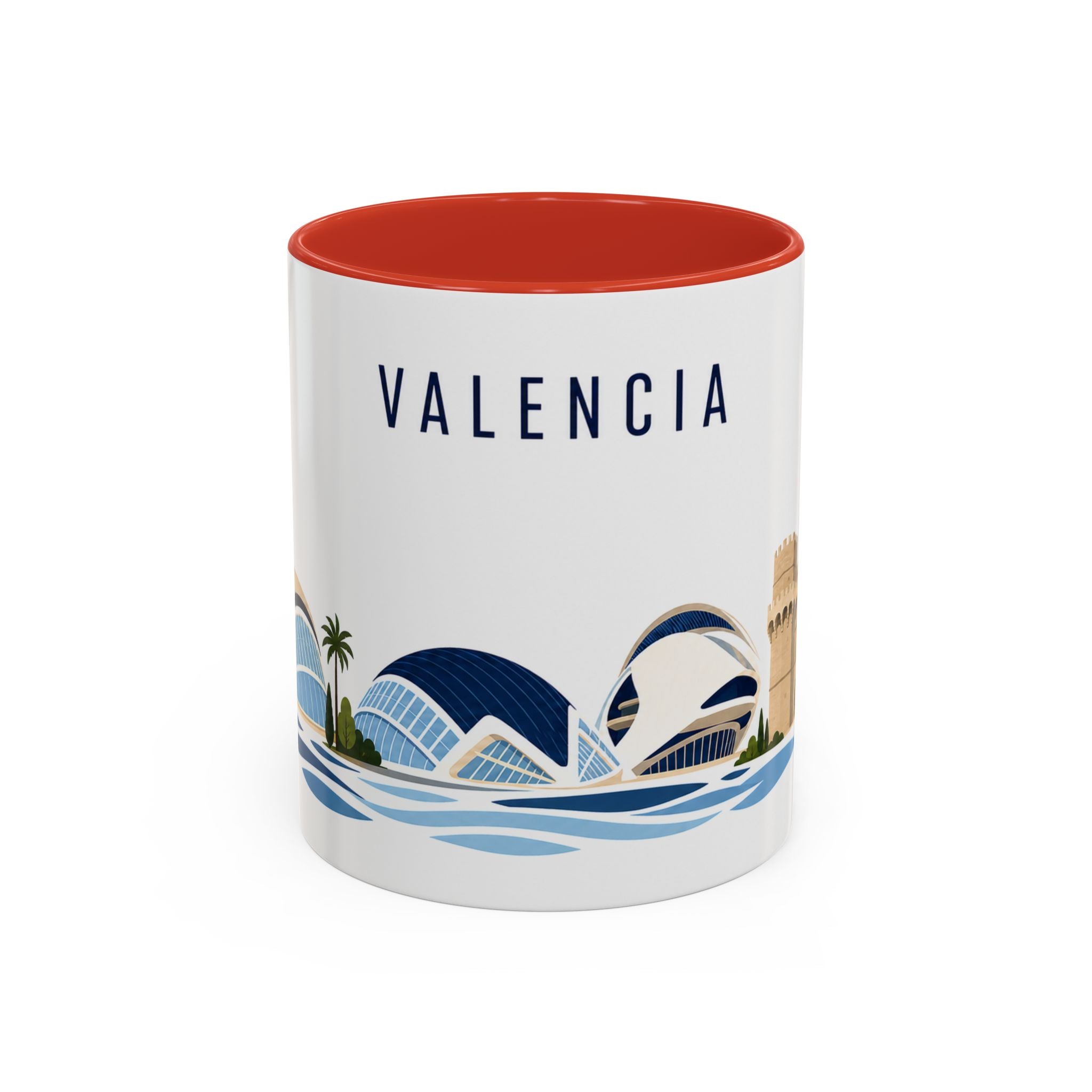 Valencia Coffee Mug | Spain Travel Souvenir | Porcelain Decal City Gift | 11oz 15oz Accent Mug