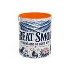 Great Smoky Mountains Coffee Mug | National Park Hiking Gift | Accent Color Ceramic 11oz 15oz