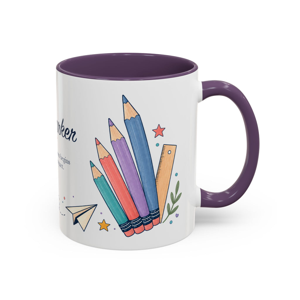 Personalized First Year Teacher Mug | Custom Name Pencil Coffee Cup