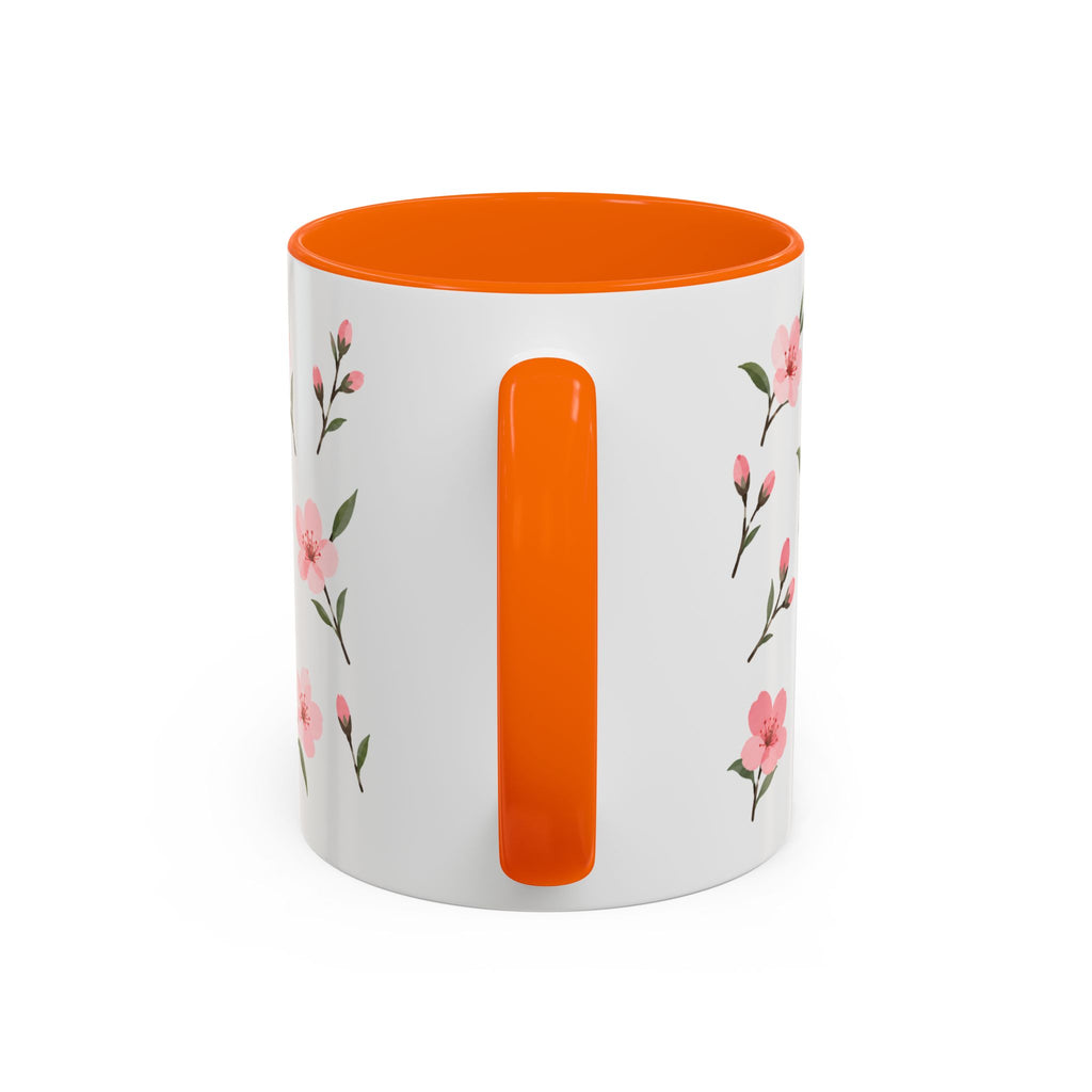 Delaware Peach Blossom Mug, State Flower Floral Coffee Cup, 11oz Botanical Gift