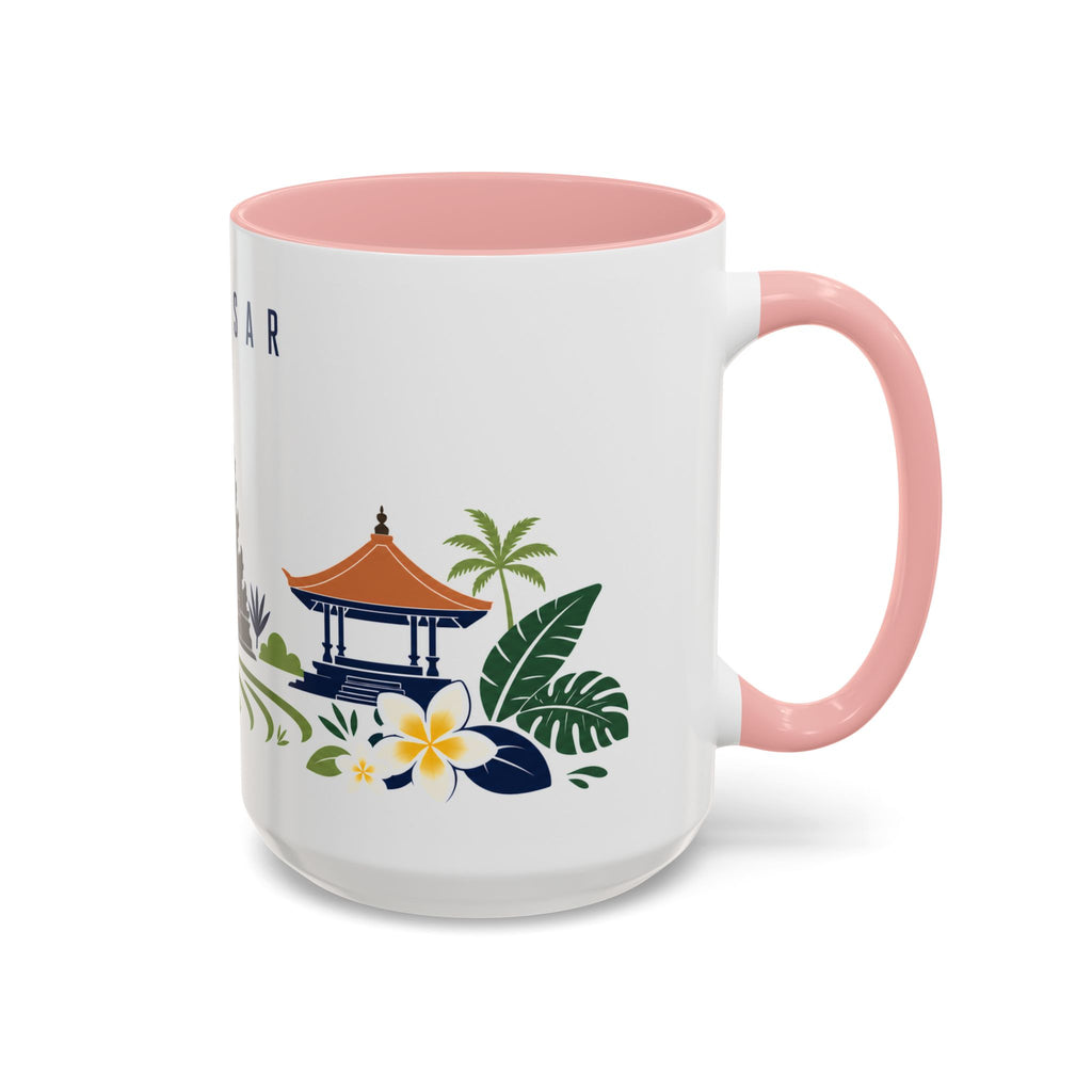 Denpasar Coffee Mug | Indonesia Travel Souvenir | Porcelain Decal City Gift | 11oz 15oz Accent Mug