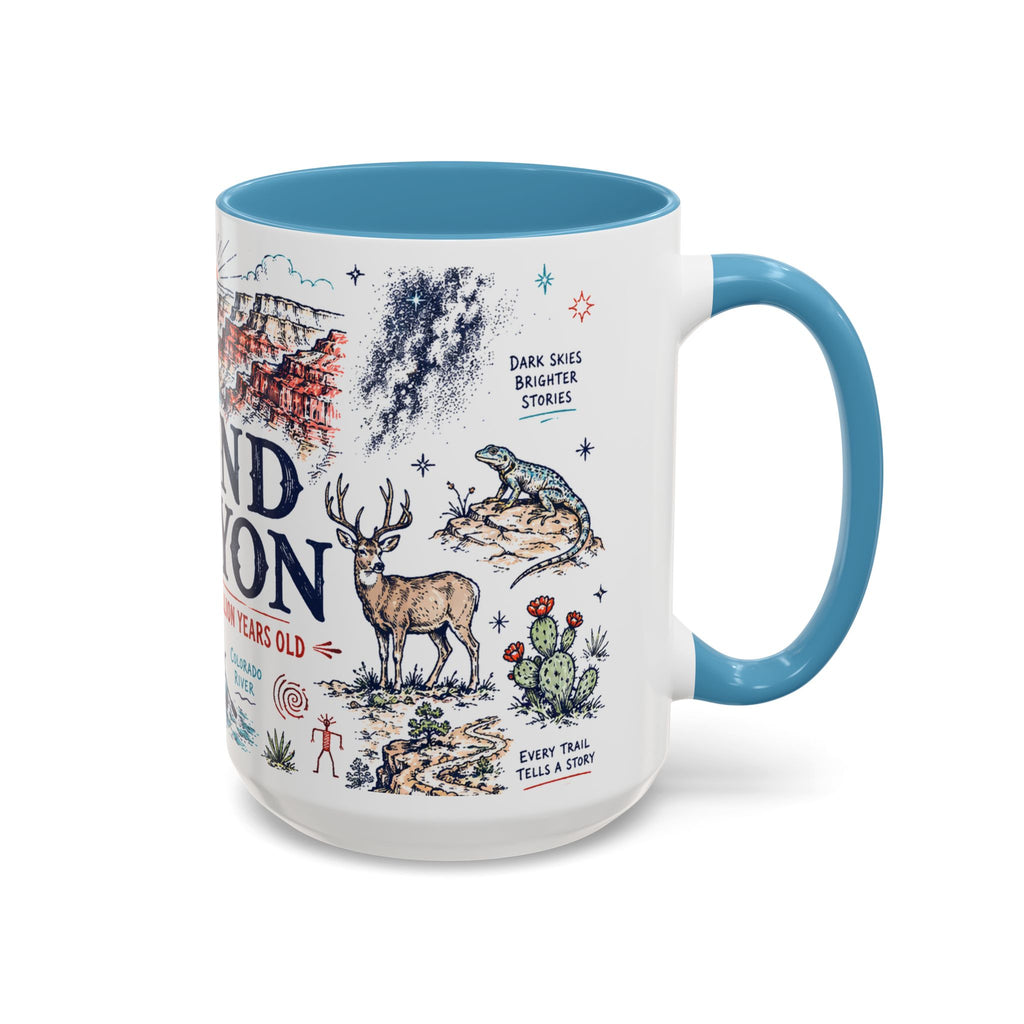 Grand Canyon National Park Coffee Mug | Hiking Camping Nature Gift | Accent Color Ceramic 11oz 15oz