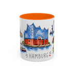 Hamburg Illustrated Travel Mug | City Souvenir Accent Coffee Mug | 11oz 15oz Ceramic Cup
