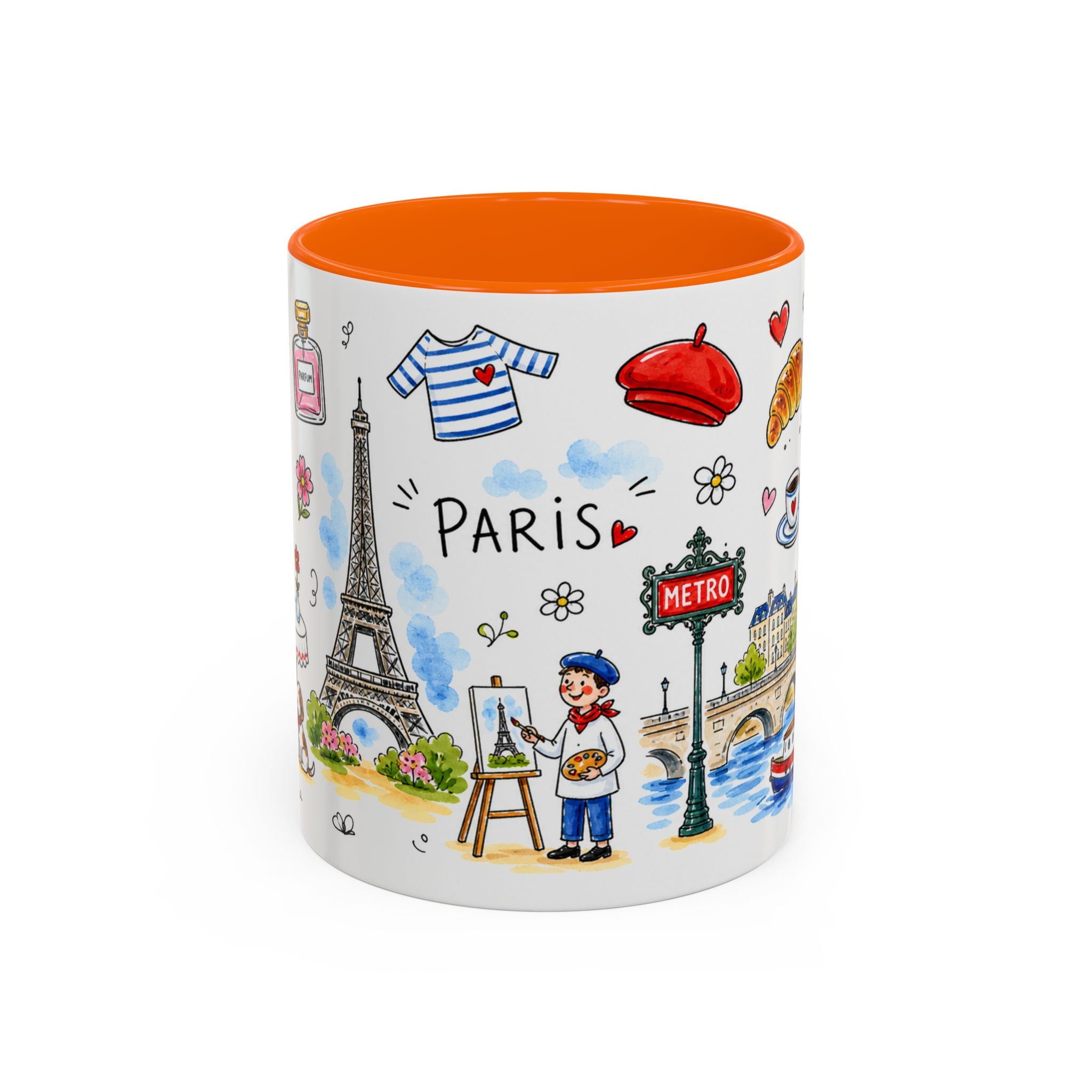 Paris Travel Mug | European City Souvenir Accent Coffee Mug | 11oz 15oz Ceramic Cup