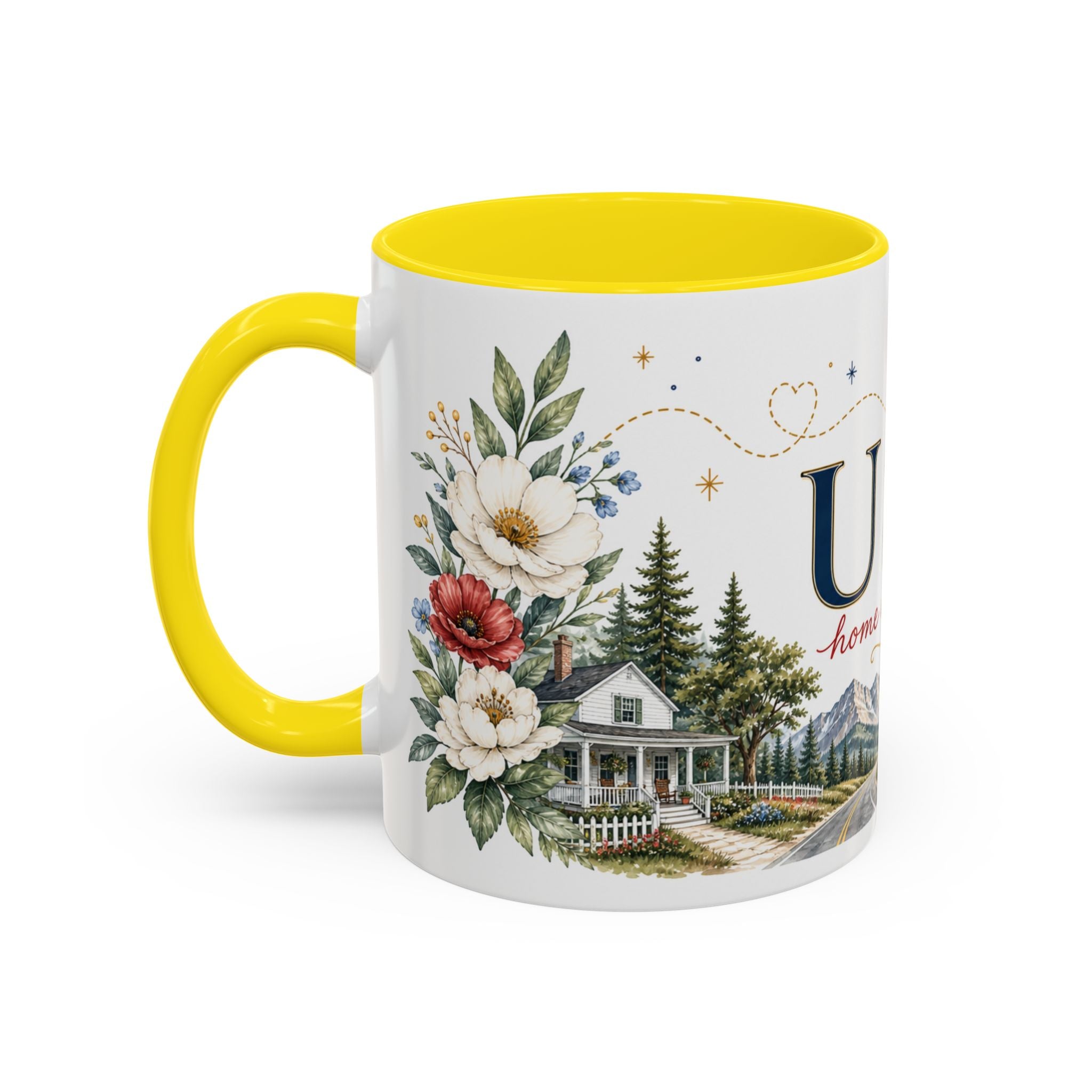 USA Home Country Mug | Moving Away Gift | Long Distance Friendship | 11 oz 15 oz Accent Mug