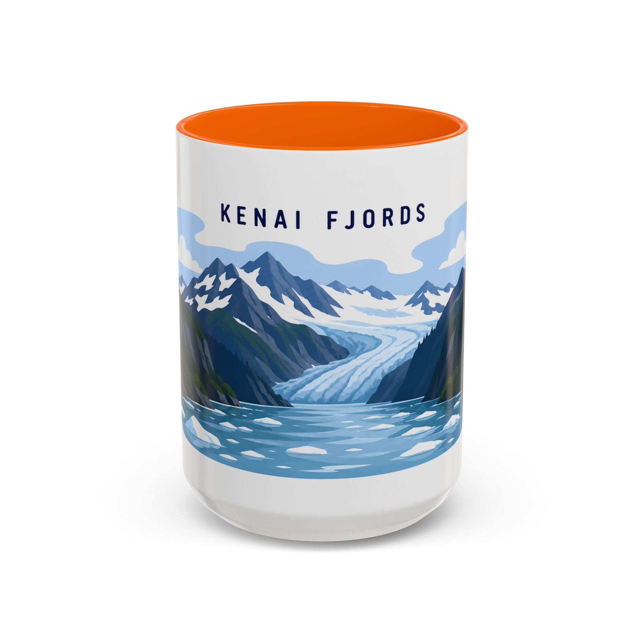 Kenai Fjords National Park Coffee Mug | Solid Color Block Park Souvenir | 11oz 15oz Accent Mug