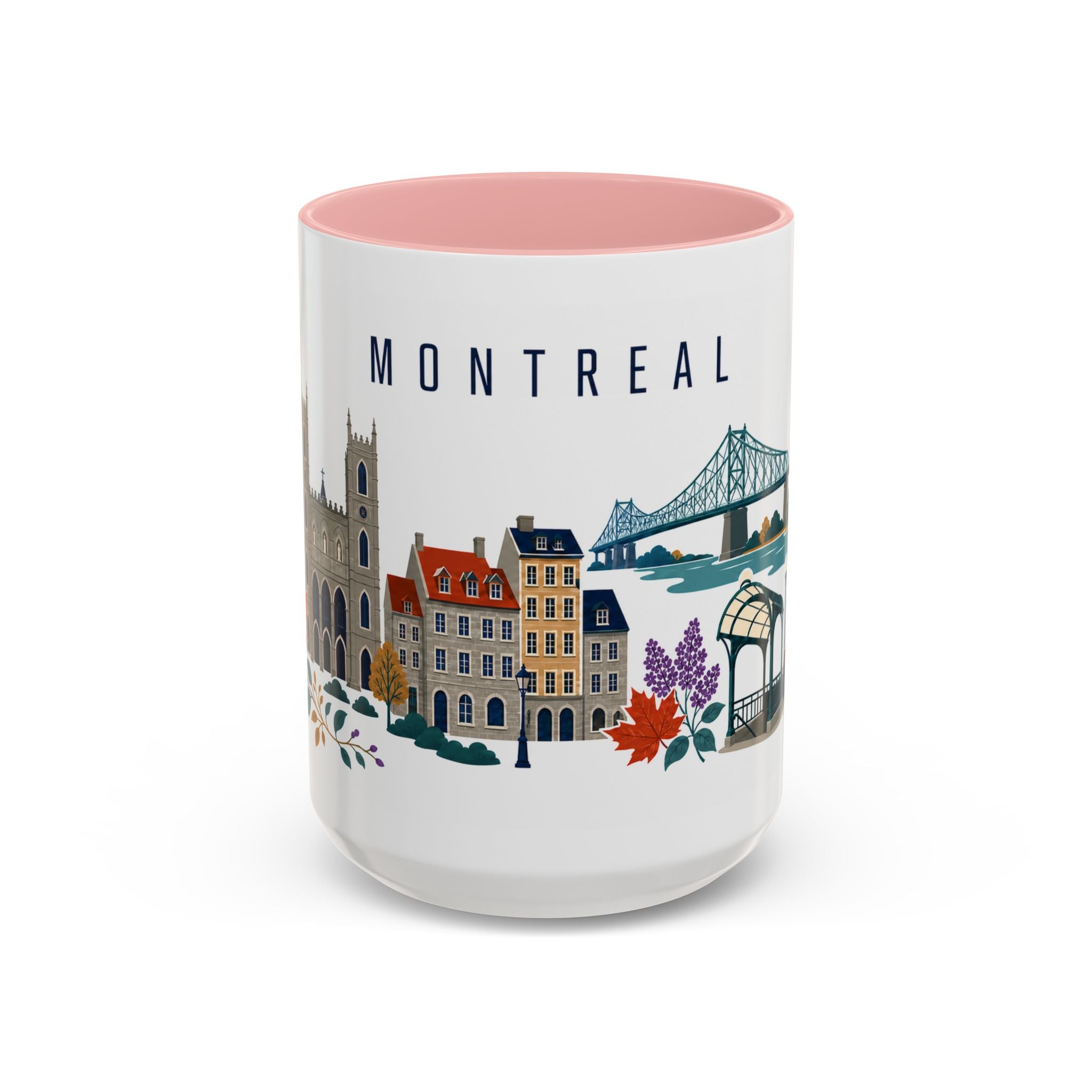Montreal Coffee Mug | Canada Travel Souvenir | Porcelain Decal City Gift | 11oz 15oz Accent Mug