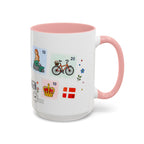 Copenhagen Coffee Mug | Postage Stamp Collage Mug | Travel Souvenir Accent Cup 11oz 15oz