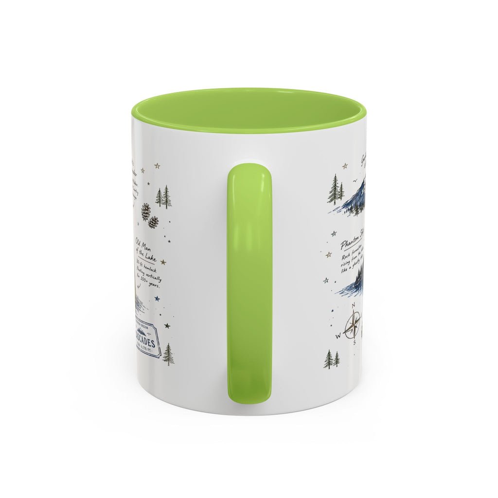 Crater Lake National Park Coffee Mug | Oregon Volcano Blue Lake Hiking Gift | Accent Color Ceramic 11oz 15oz