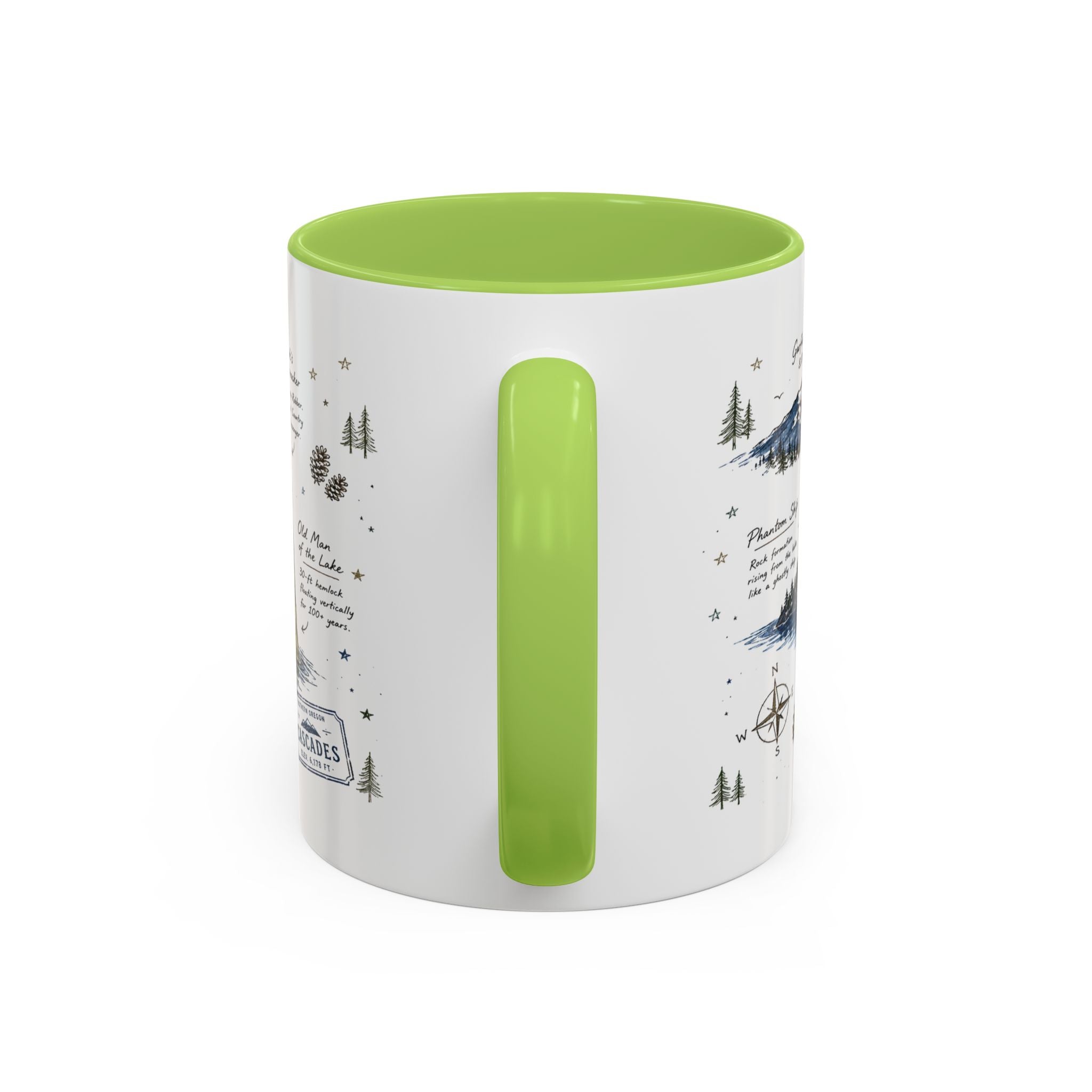 Crater Lake National Park Coffee Mug | Oregon Volcano Blue Lake Hiking Gift | Accent Color Ceramic 11oz 15oz