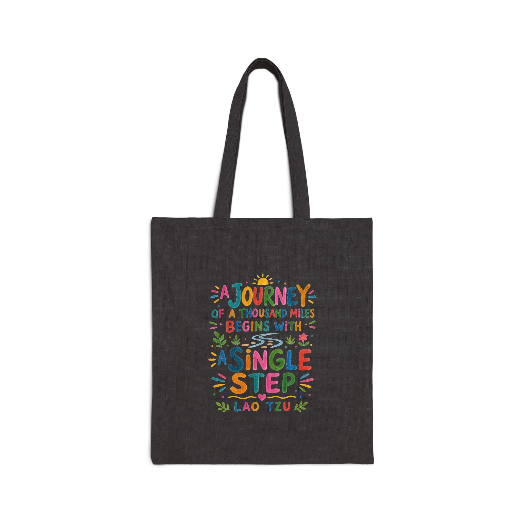 Lao Tzu Quote Tote Bag | Colorful Canvas Bag | Positive Literary Gift