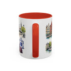 Ghent Illustrated Travel Mug | City Souvenir Accent Coffee Mug | 11oz 15oz Ceramic Cup