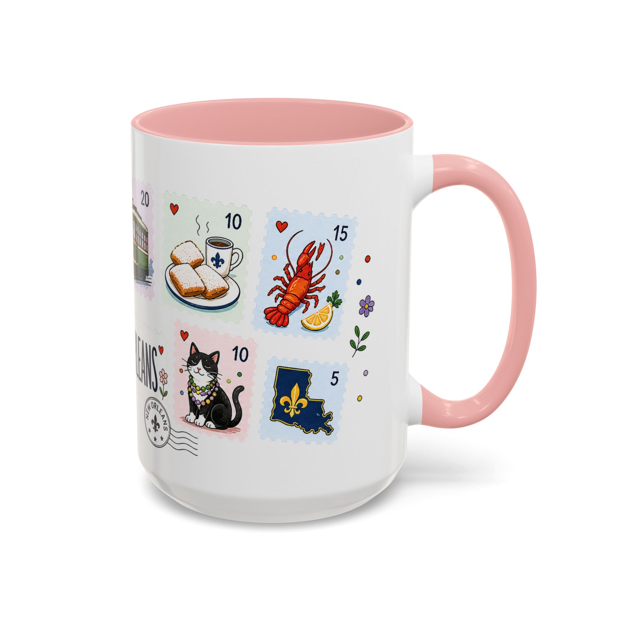 New Orleans Coffee Mug | Postage Stamp Collage Mug | Travel Souvenir Accent Cup 11oz 15oz