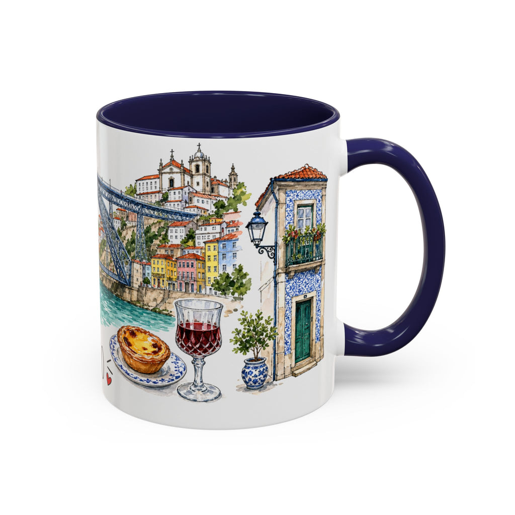 Porto Illustrated Travel Mug | City Souvenir Accent Coffee Mug | 11oz 15oz Ceramic Cup