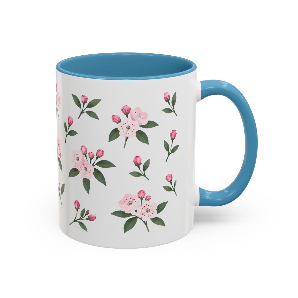 Connecticut Mountain Laurel Mug, State Flower Floral Coffee Cup, 11oz Botanical Gift