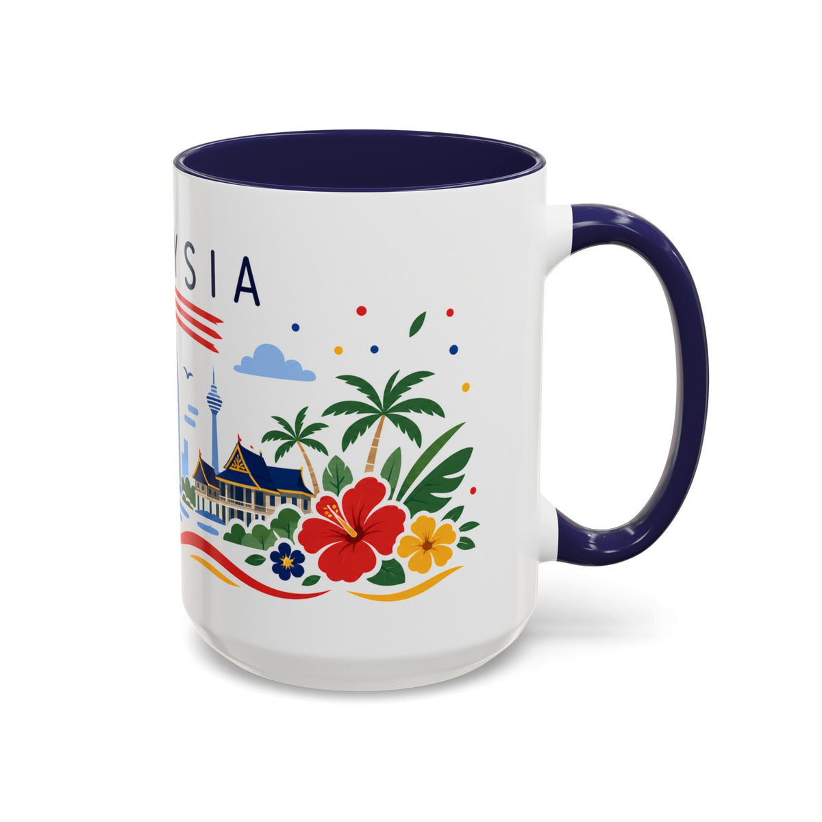 Malaysia Coffee Mug | Travel Souvenir Accent Mug | Country Gift Ceramic Cup 11oz 15oz