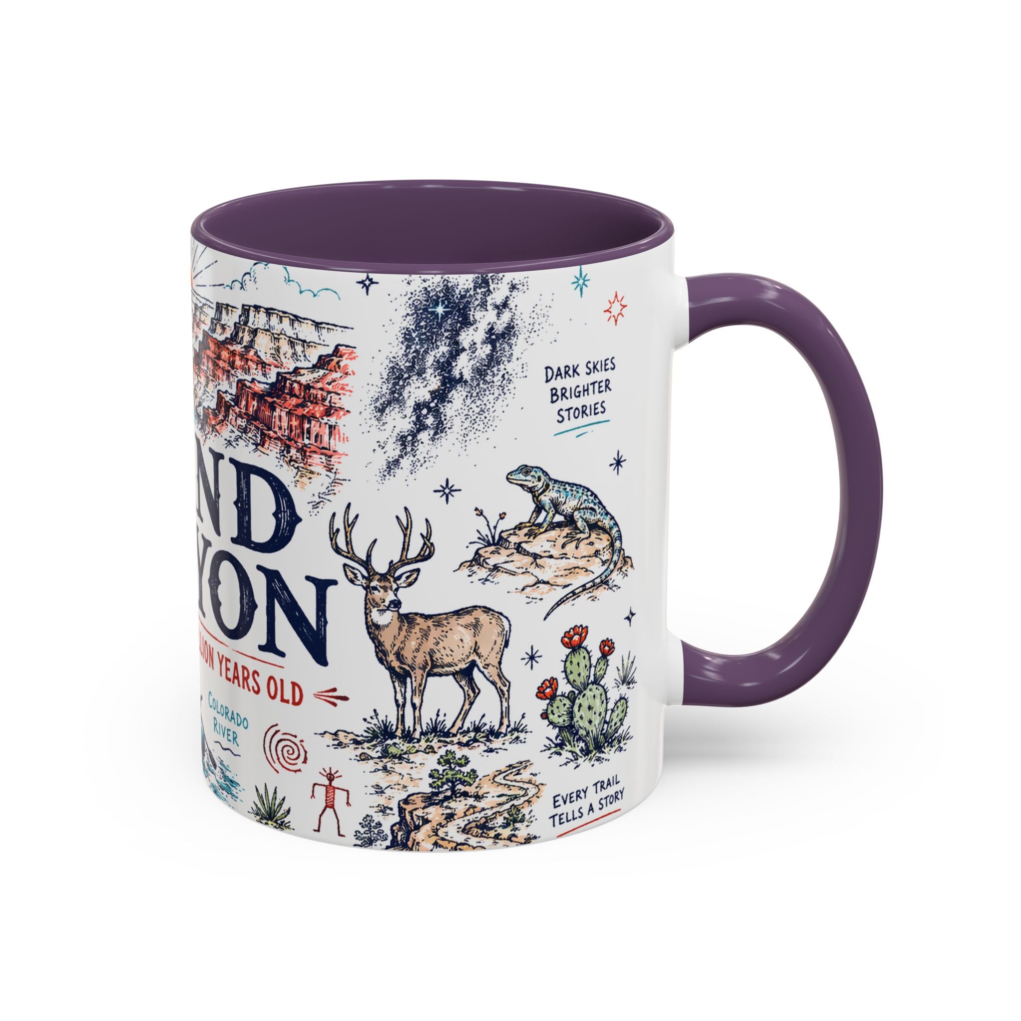 Grand Canyon National Park Coffee Mug | Hiking Camping Nature Gift | Accent Color Ceramic 11oz 15oz