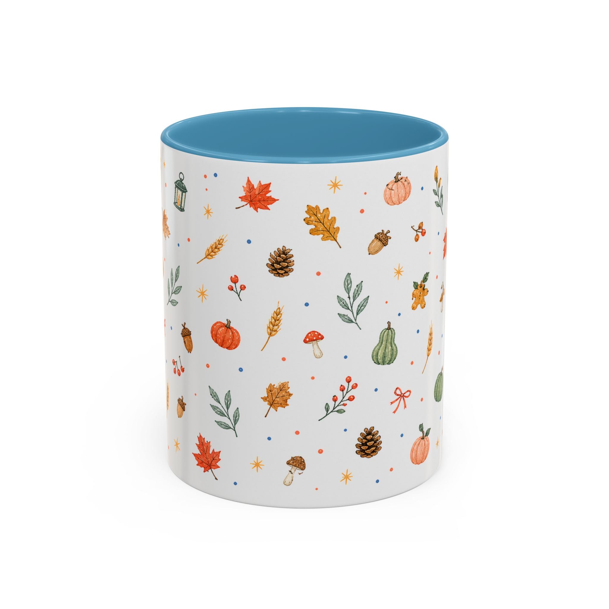 Thanksgiving Mug | Watercolor Autumn Harvest Gift | Pumpkin Leaf Accent Coffee Cup 11oz 15oz