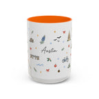Austin Christmas Mug | Watercolor Travel Souvenir | Holiday Gift | Accent Ceramic Coffee Cup 11oz 15oz