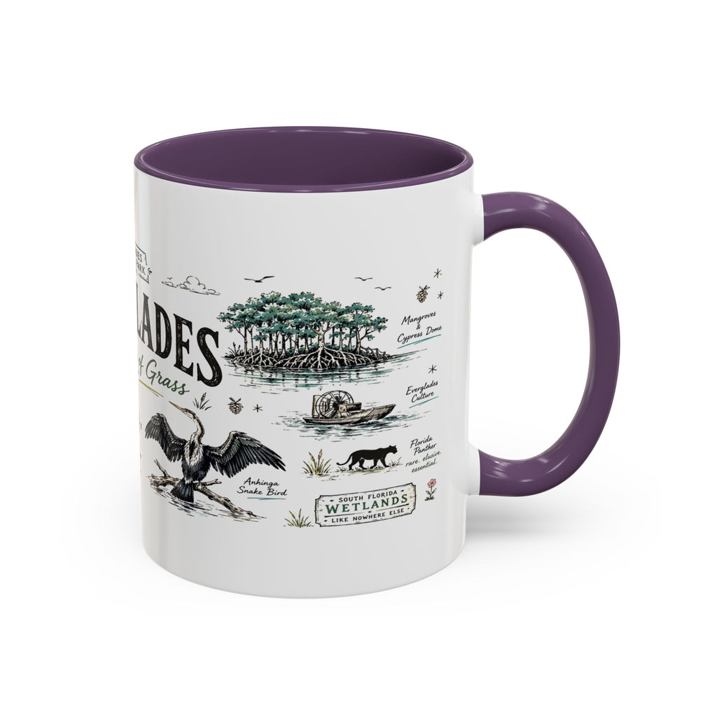 Everglades National Park Coffee Mug | Florida Wetlands Wildlife Kayak Gift | Accent Color Ceramic 11oz 15oz