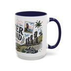 Easter Island Coffee Mug | Travel Destination Souvenir Gift | Accent Color Ceramic 11oz 15oz
