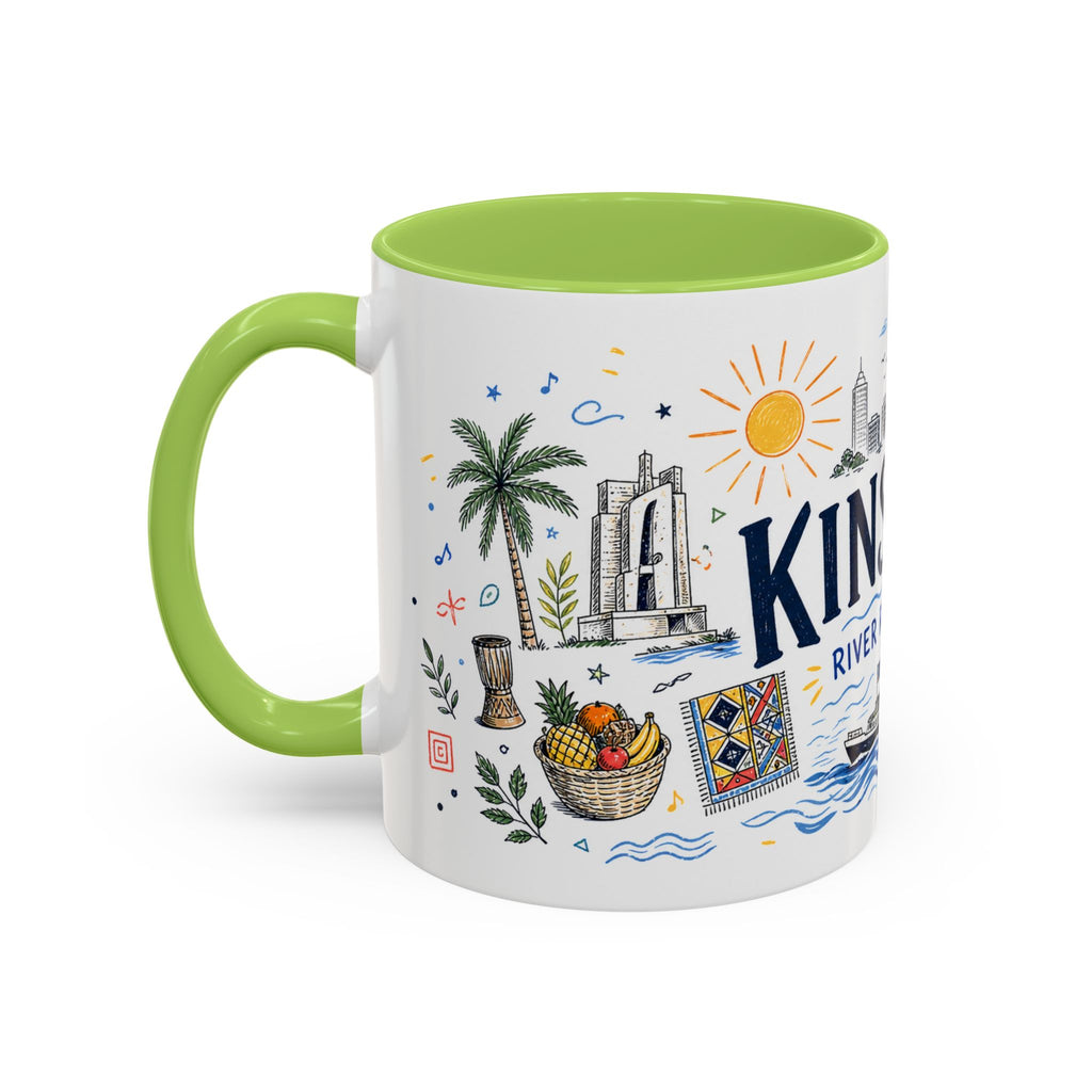 Kinshasa Coffee Mug | DR Congo Souvenir Travel Gift | Accent Color Ceramic 11oz 15oz