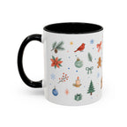 Woodland Christmas Mug | Deer Bird Watercolor Holiday Gift | Accent Cup 11oz 15oz