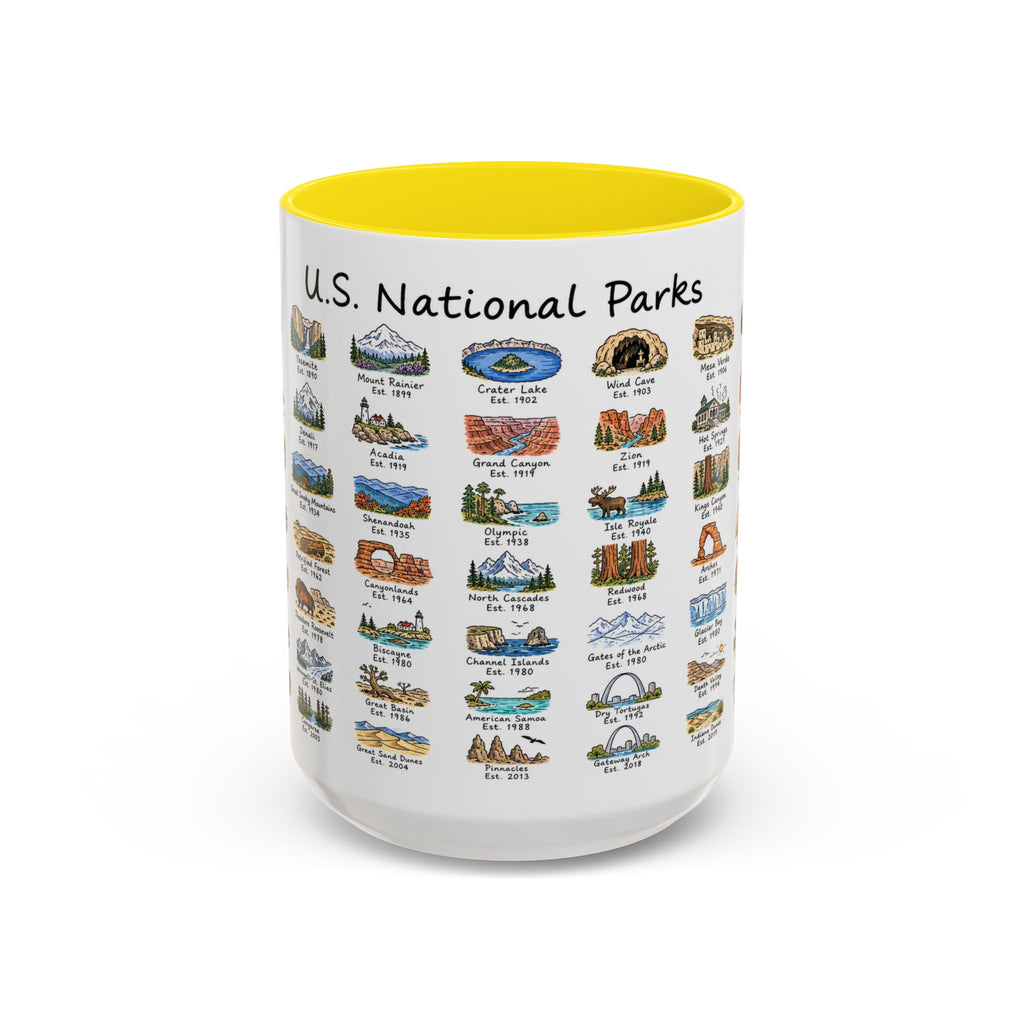 63 National Parks Mug | U.S. Parks Coffee Cup | Park Bucket List Gift | Road Trip Hiking Camping Souvenir