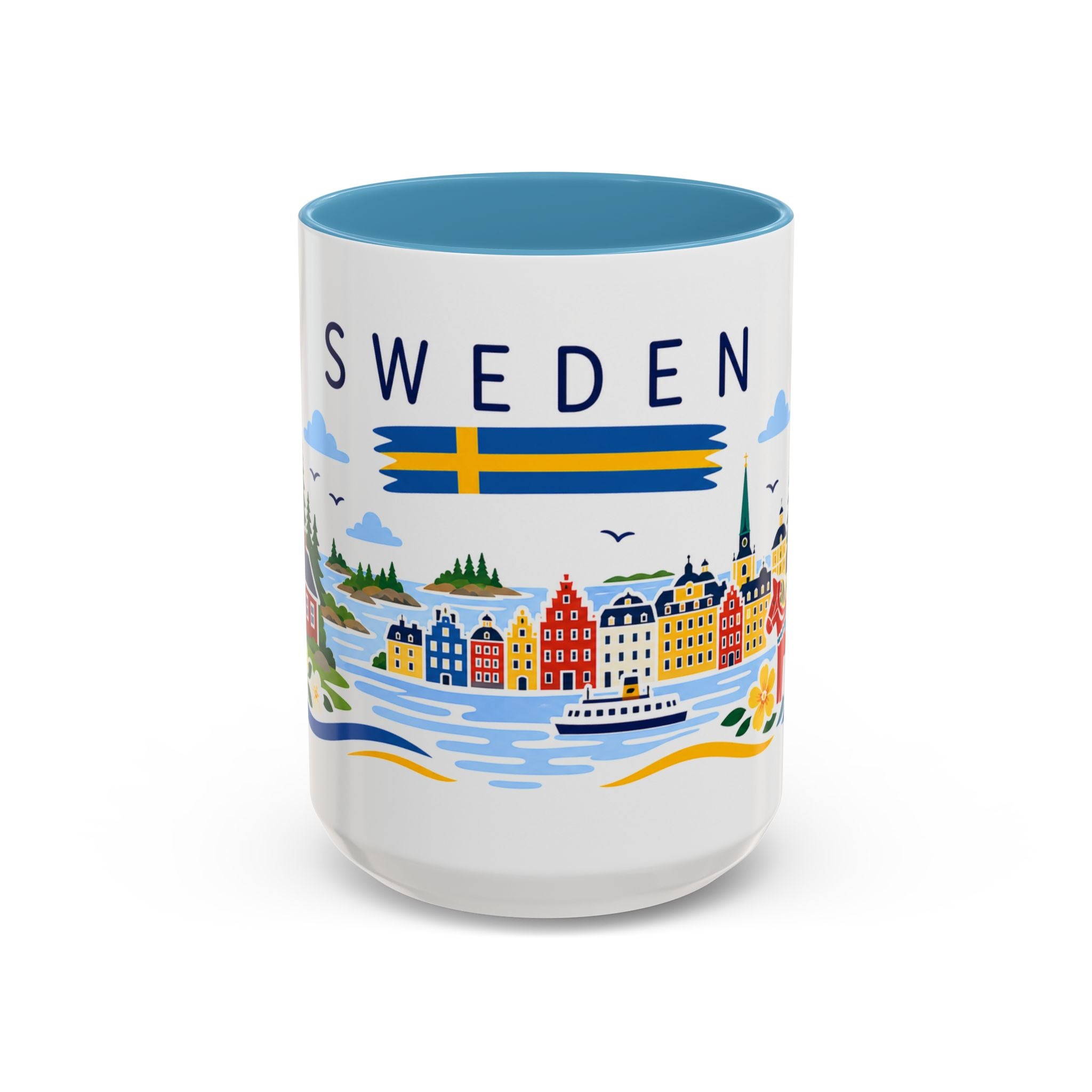 Sweden Coffee Mug | Travel Souvenir Accent Mug | Country Gift Ceramic Cup 11oz 15oz