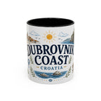 Dubrovnik Coast Coffee Mug | Travel Destination Souvenir Gift | Accent Color Ceramic 11oz 15oz