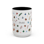 Honolulu Christmas Mug | Watercolor City Souvenir | Ceramic Coffee Cup (11oz 15oz)