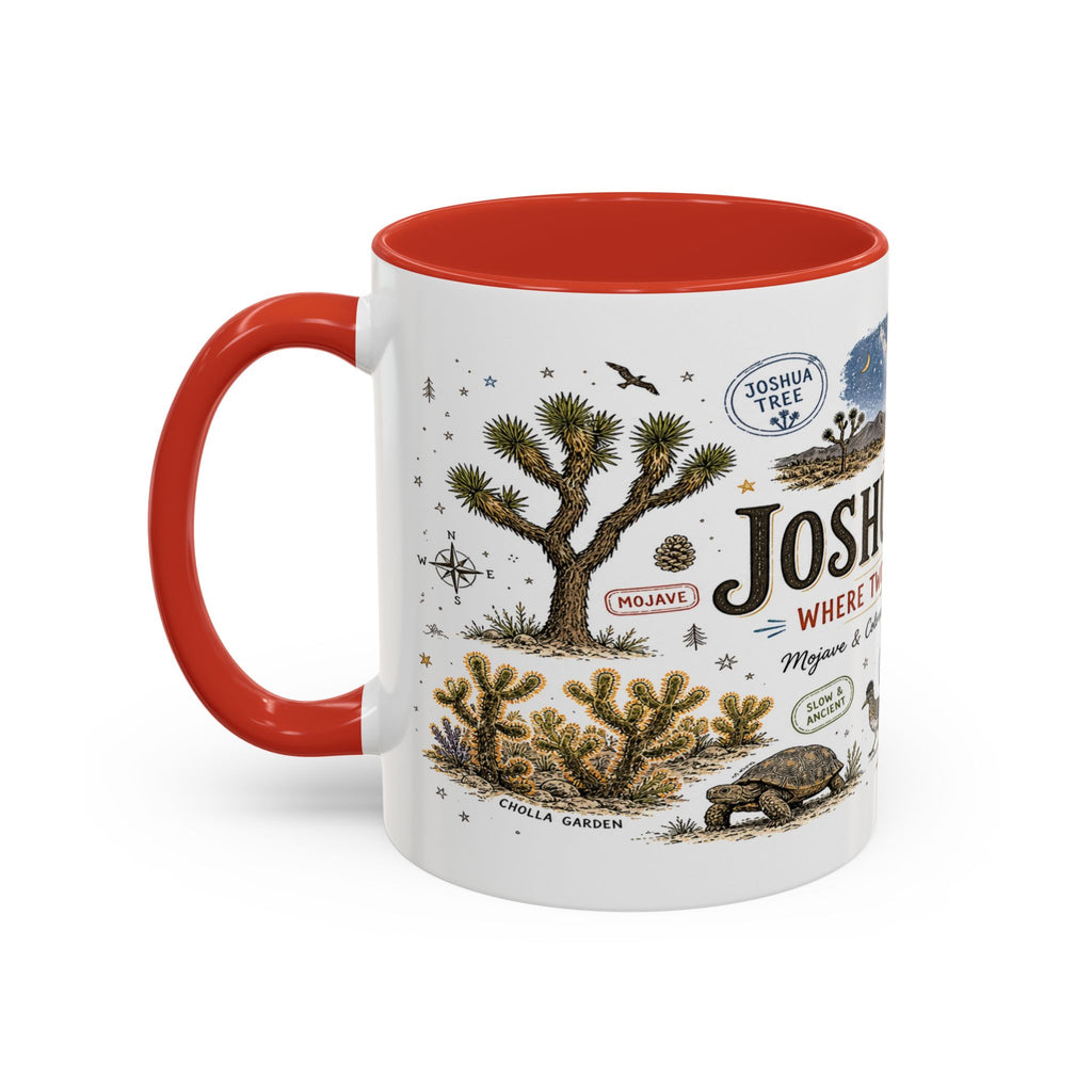 Joshua Tree Coffee Mug | National Park Desert Camping Gift | Accent Color Ceramic 11oz 15oz