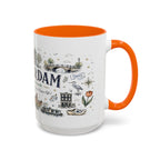 Amsterdam Coffee Mug | Netherlands Souvenir Travel Gift | Accent Color Ceramic 11oz 15oz