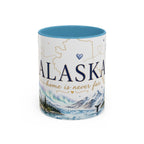 Alaska State Map Mug | Northern Lights, Mountains, Glaciers | Moving Away Gift