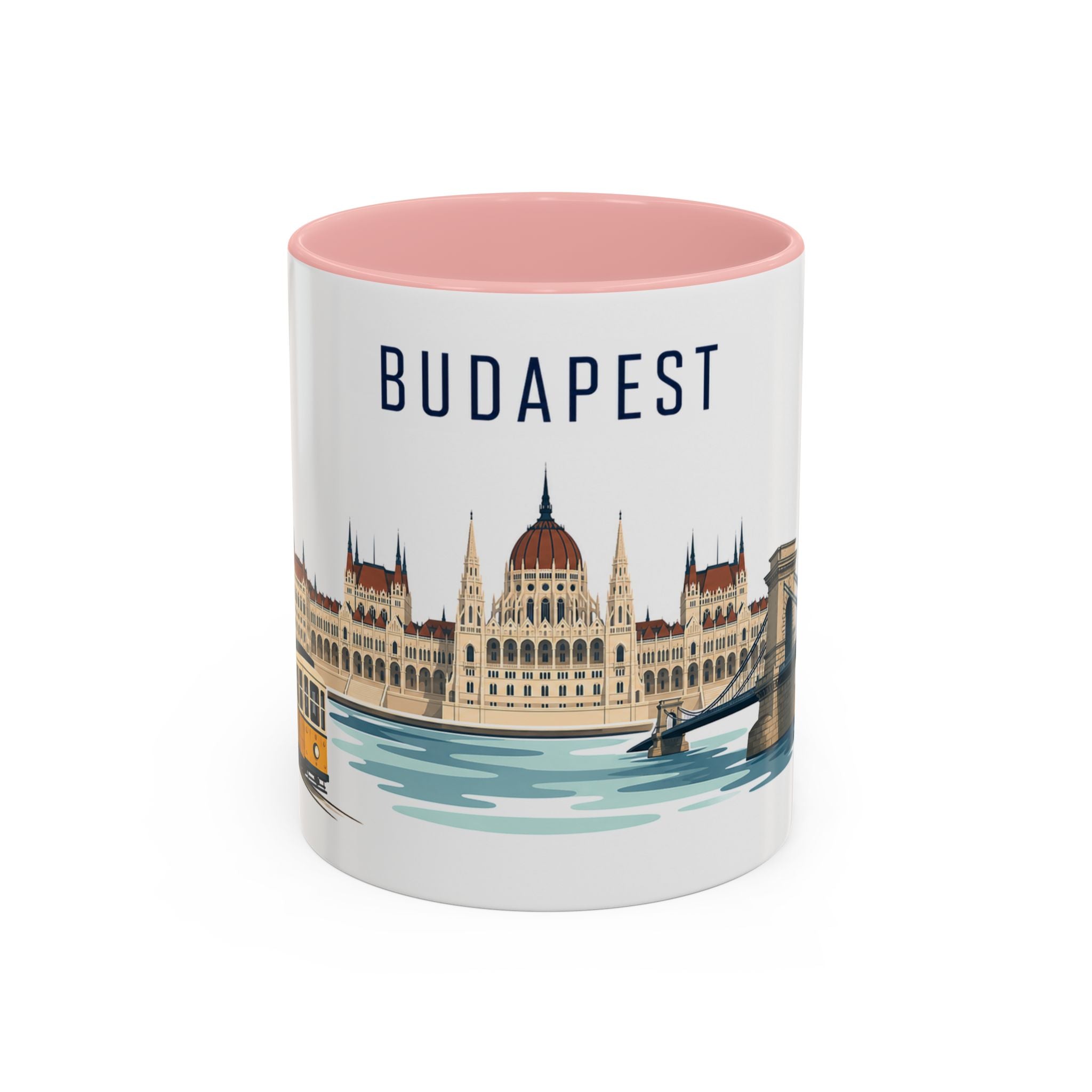 Budapest Coffee Mug | Hungary Travel Souvenir | Porcelain Decal City Gift | 11oz 15oz Accent Mug