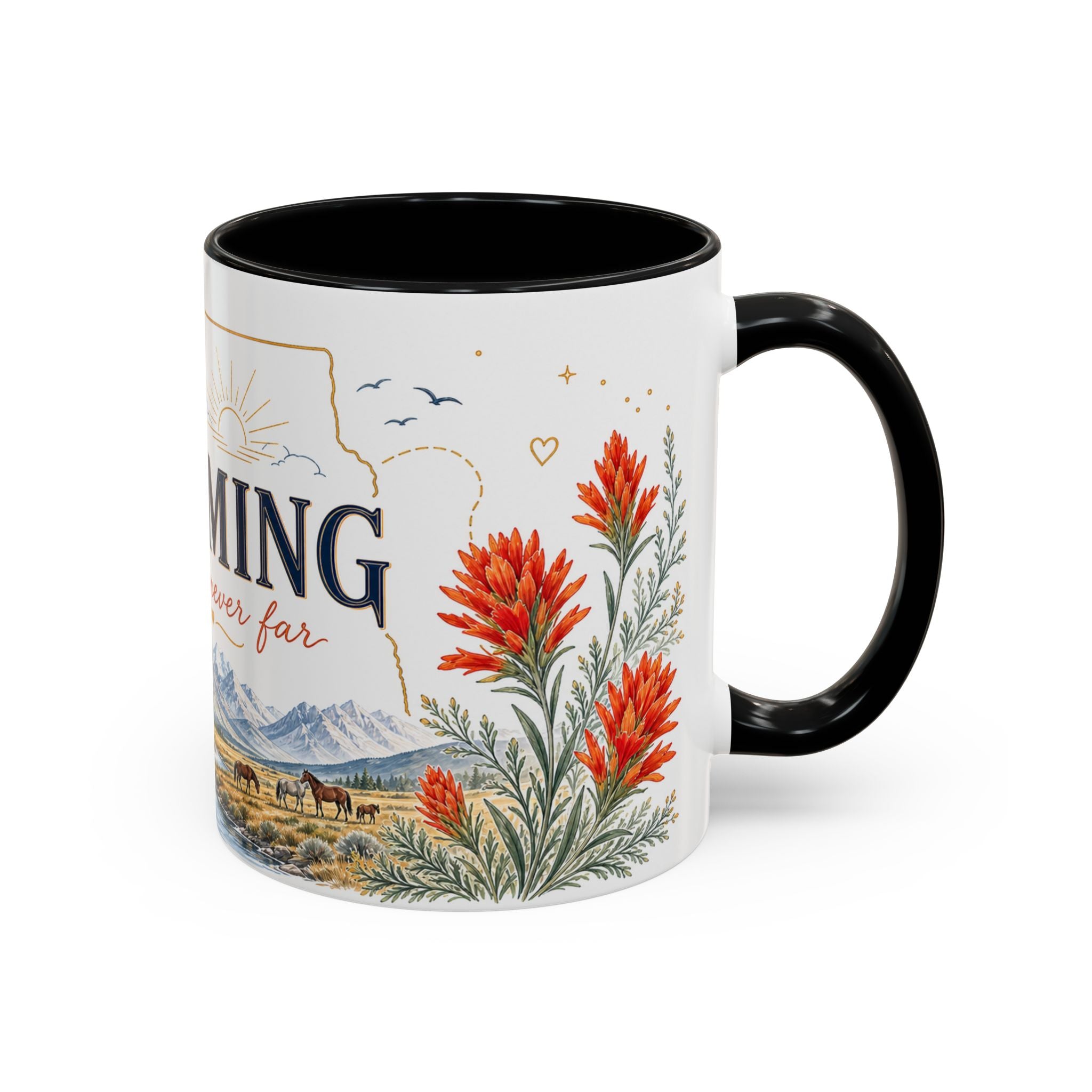 Wyoming Home State Mug | Moving Away Gift | Long Distance Friendship Coffee Cup | 11oz 15oz Accent Mug