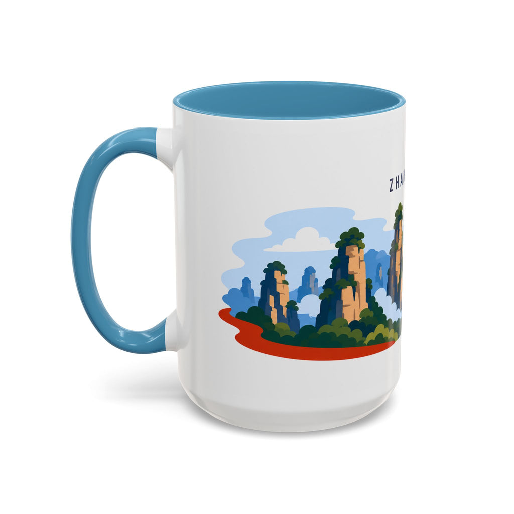 Zhangjiajie Coffee Mug | Travel Destination Souvenir Gift | Accent Color Ceramic 11oz 15oz