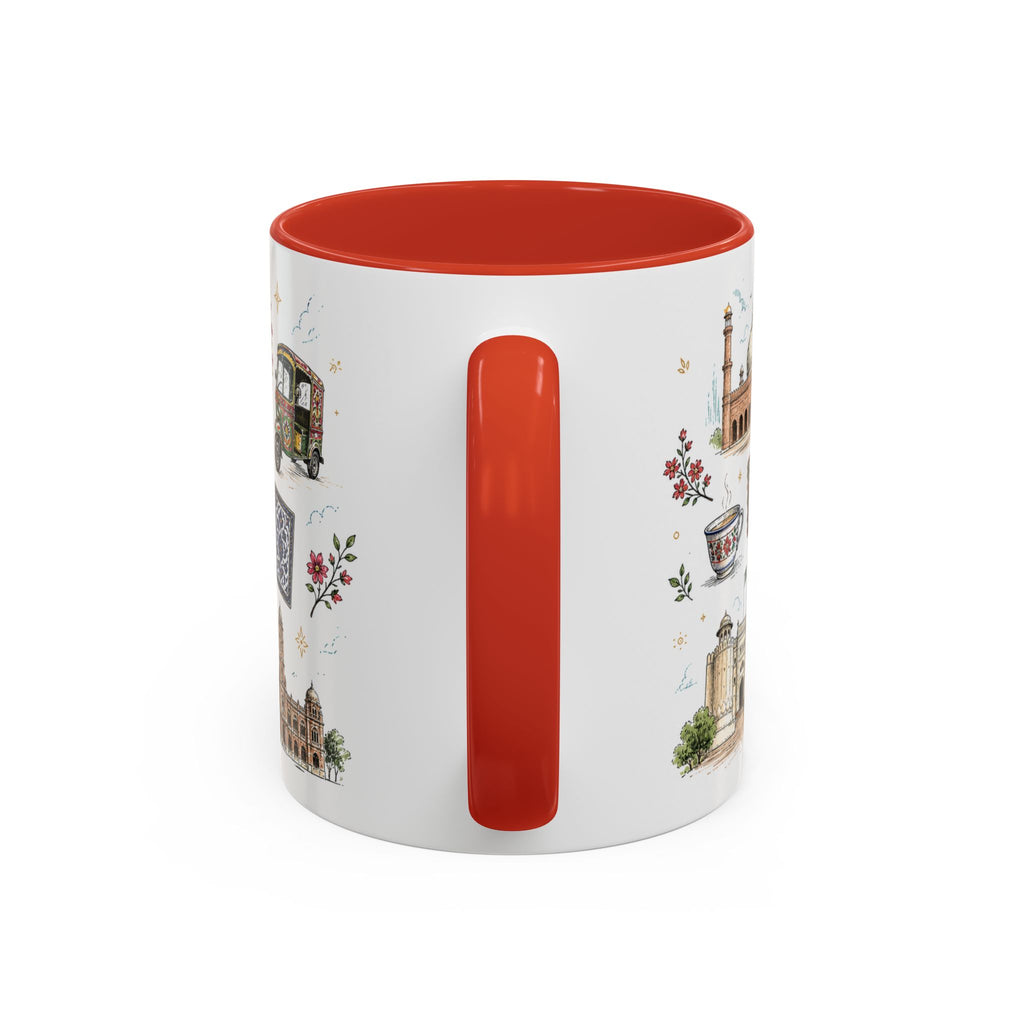 Lahore Coffee Mug | Pakistan Souvenir Travel Gift | Accent Color Ceramic 11oz 15oz