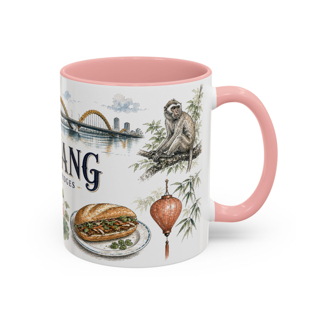 Da Nang Coffee Mug | Vietnam Travel Souvenir | Vintage Illustrated City Gift | 11 oz 15 oz Accent Mug
