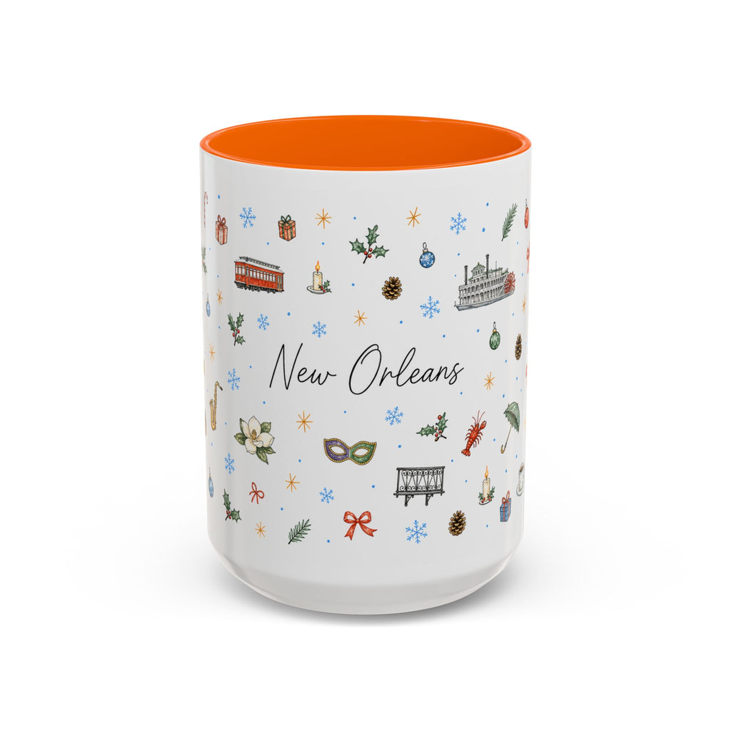 New Orleans Christmas Mug | Watercolor City Souvenir, Travel Gift (11oz/15oz)