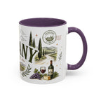 Tuscany Coffee Mug | Travel Destination Souvenir Gift | Accent Color Ceramic 11oz 15oz