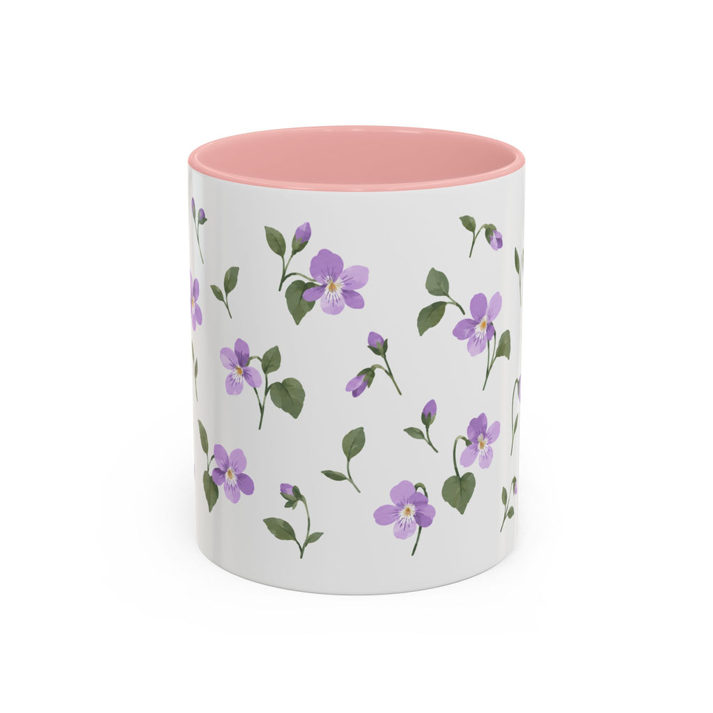 New Jersey Violet Mug, State Flower Floral Coffee Cup, 11oz Botanical Gift