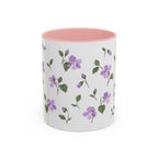 New Jersey Violet Mug, State Flower Floral Coffee Cup, 11oz Botanical Gift