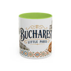 Bucharest Coffee Mug | Romania Travel Souvenir | Vintage Illustrated City Gift | 11 oz 15 oz Accent Mug