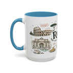 Rome Coffee Mug | Italy Souvenir Travel Gift | Accent Color Ceramic 11oz 15oz