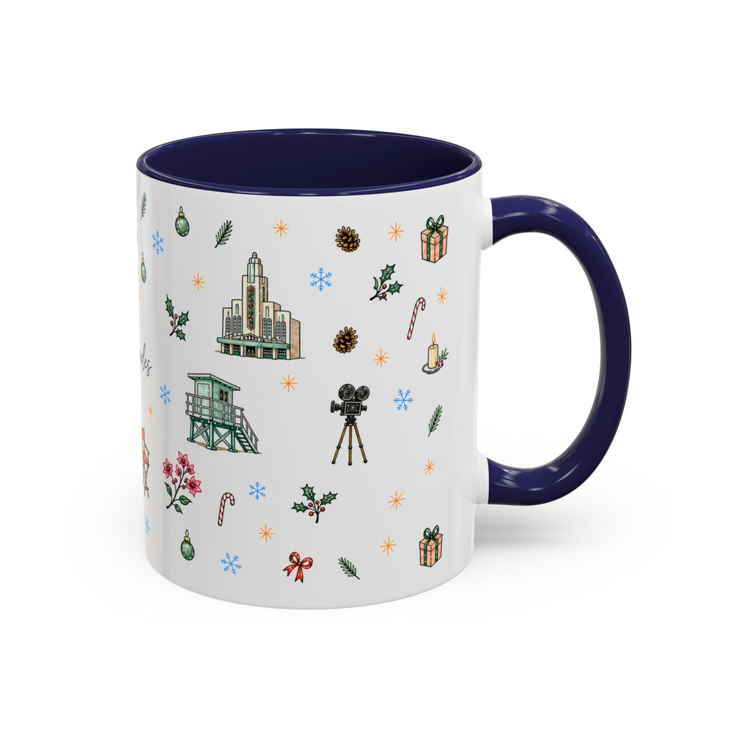 Los Angeles Christmas Mug | Watercolor City Souvenir | Ceramic Coffee Cup (11oz or 15oz)